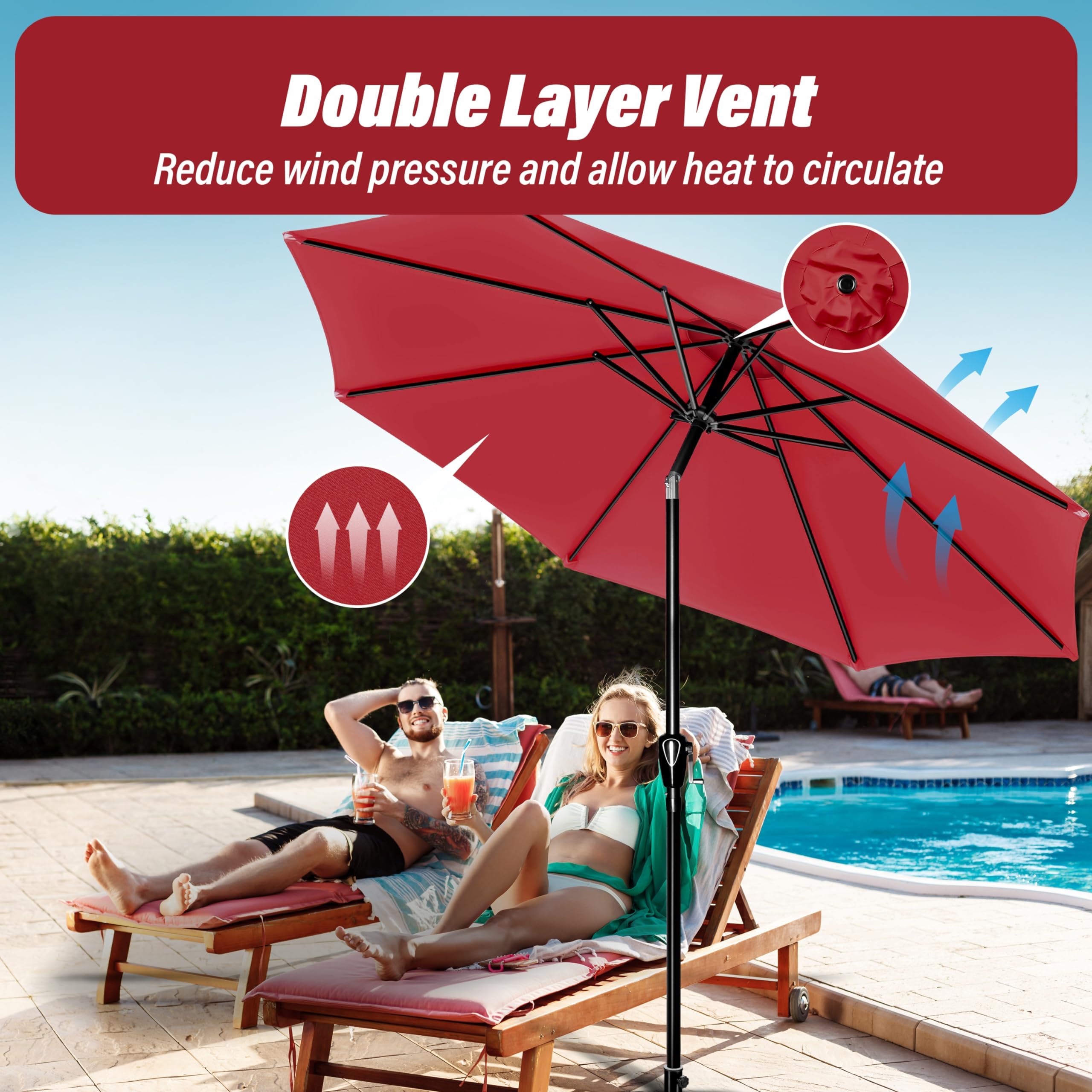 Amazon.com : Simple Deluxe 9FT Outdoor Patio Umbrella Table Market